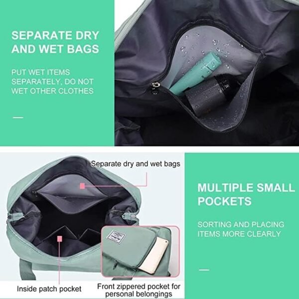 Foldable Travel Large Capacity Folding Travel Bag, Travel Lightweight Waterproof Carry Bag For Women Grey - Image 4