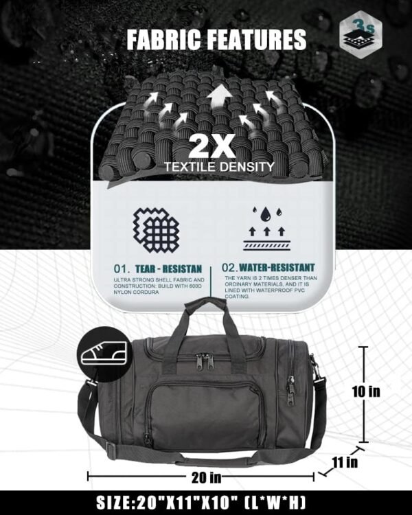 WolfWarriorX Gym Bag for Men Tactical Duffle Bag Military Travel Work Out Bags large - Image 2