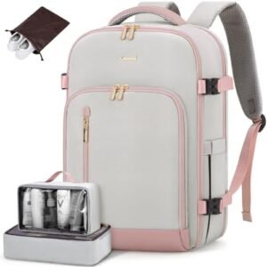 LOVEVOOK Travel Backpack for Women，Carry on Backpack Flight Approved， Personal Item Travel Bag with 3 Packing Cubes，Large Waterproof Daypack Luggage Weekender Overnight Backpack