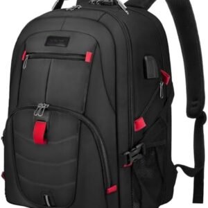 LOVEVOOK Travel Laptop Backpack Waterproof Anti Theft Backpack with Lock and USB Charging Port Large 17-17.3 Inch Computer Business Backpack for Men Women Black
