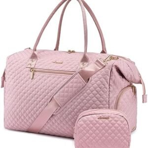 LOVEVOOK Weekender Bag for Women, Travel Duffle Bag with Toiletry Bag Yoga Gym Bag with Wet Pocket Shoe Compartment, Carry on Overnight Bag with Laptop Compartment Hospital Bag for Labor and Delivery