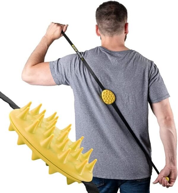 Cactus Scratcher Travel Mini Back Scratcher with 2 Sides Featuring Aggressive and Soft Spikes, Great for The Mobility-Impaired and Hard-to-Reach Places, Makes an Awesome Gift - Yellow