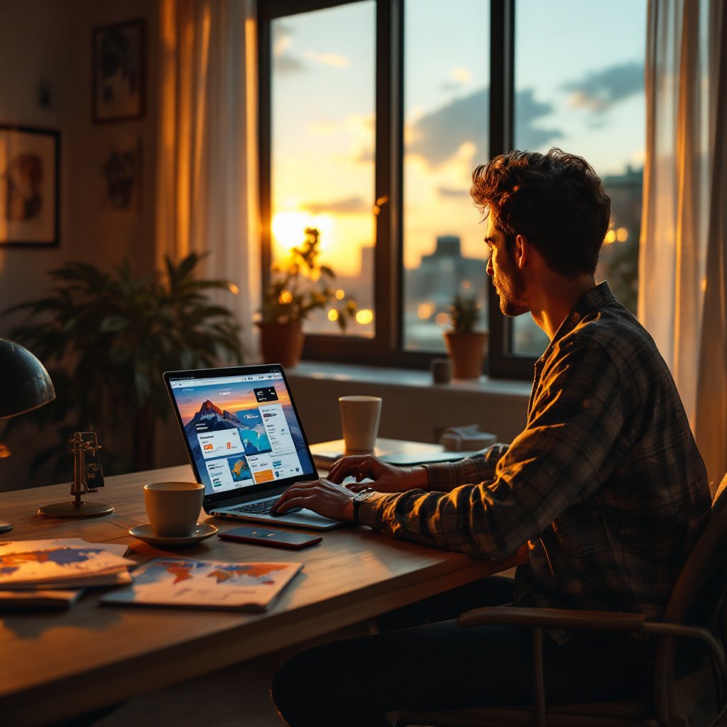 Last Minute Trip Booking Modern Home Office