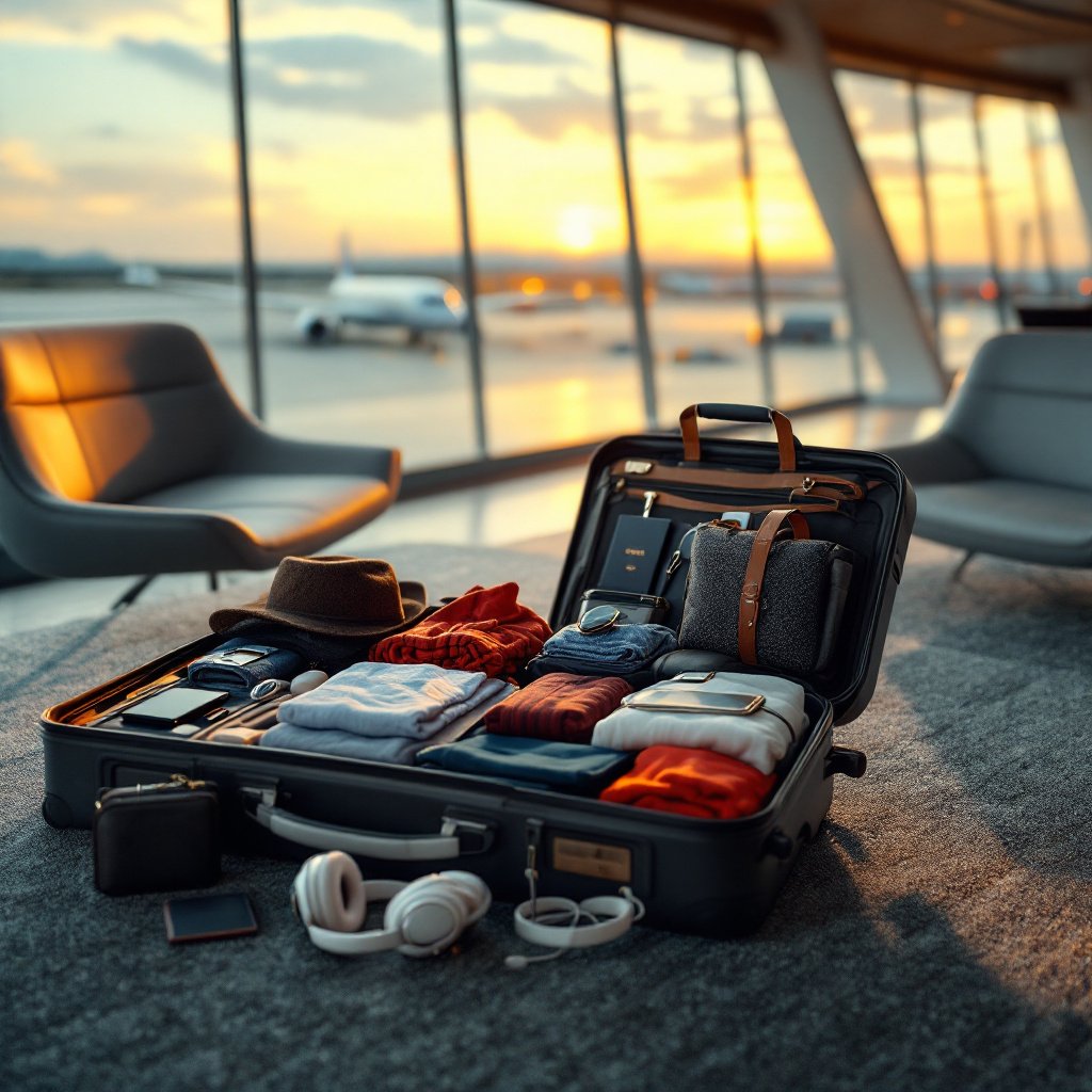 Organized Carryon Suitcase Travel Essentials Airport Lounge