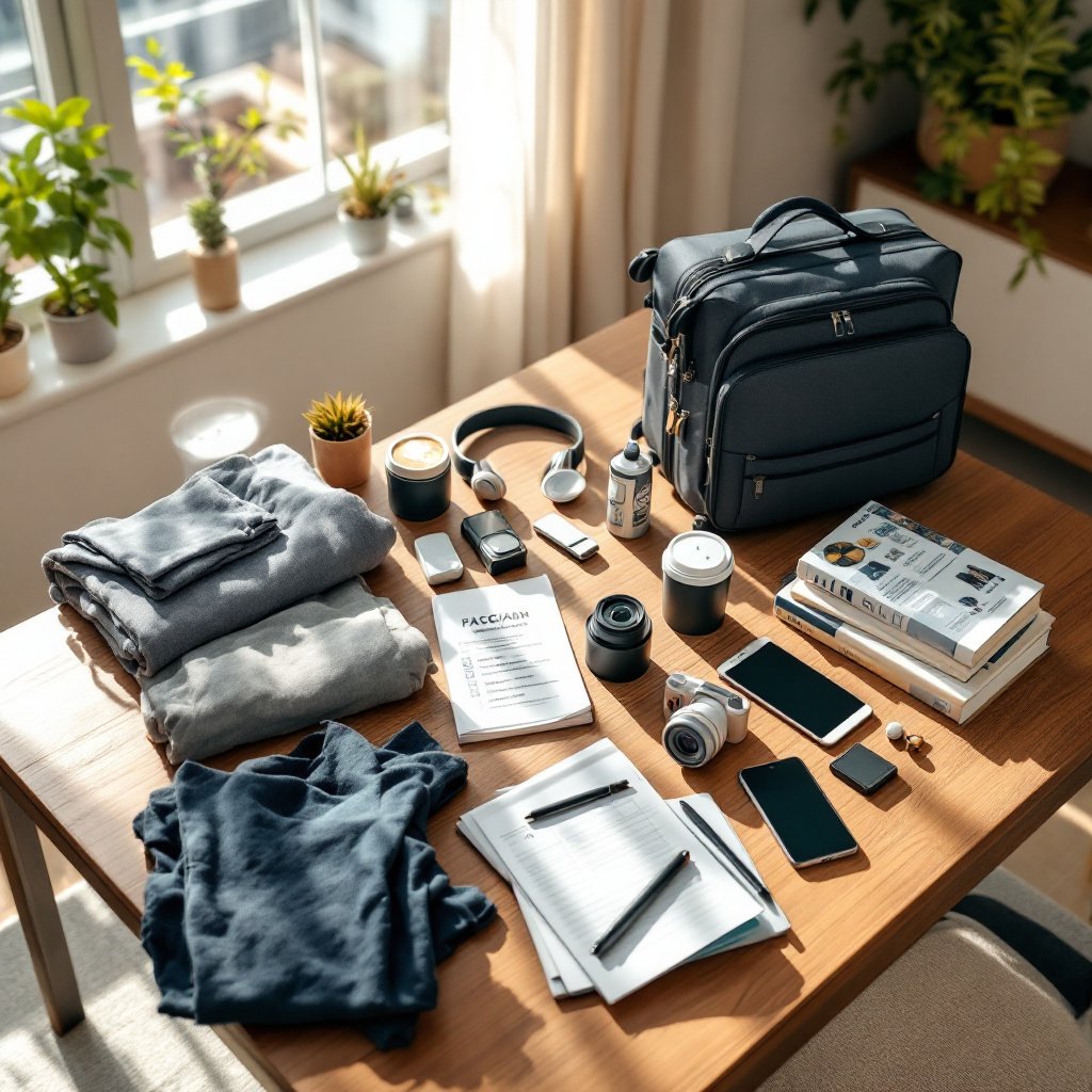 Last Minute Vacation Packing Checklist Table