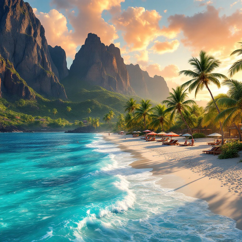 Tropical Beach Golden Hour Summer Escape