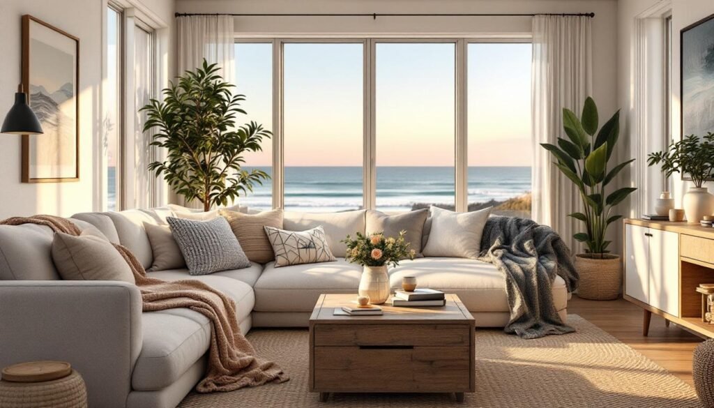 Cozy Vacation Rental Living Room Ocean View