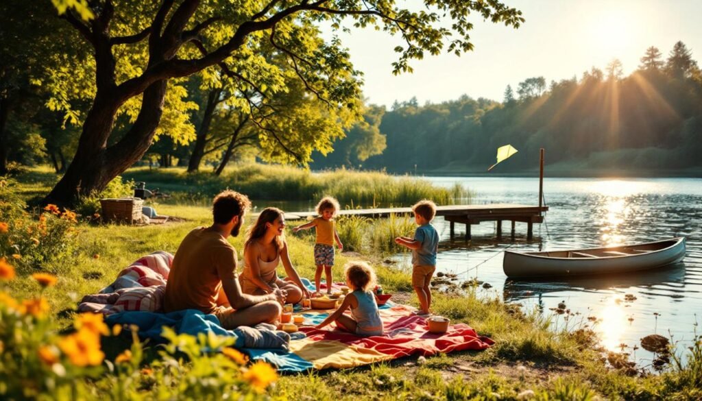 Joyful Family Lakeside Summer Picnic